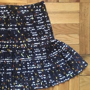 JCrew Pleated Floral Geo Skirt